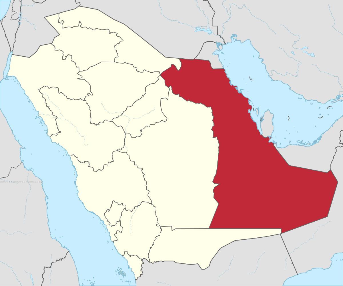 Doğu bölgesi Suudi Arabistan harita 