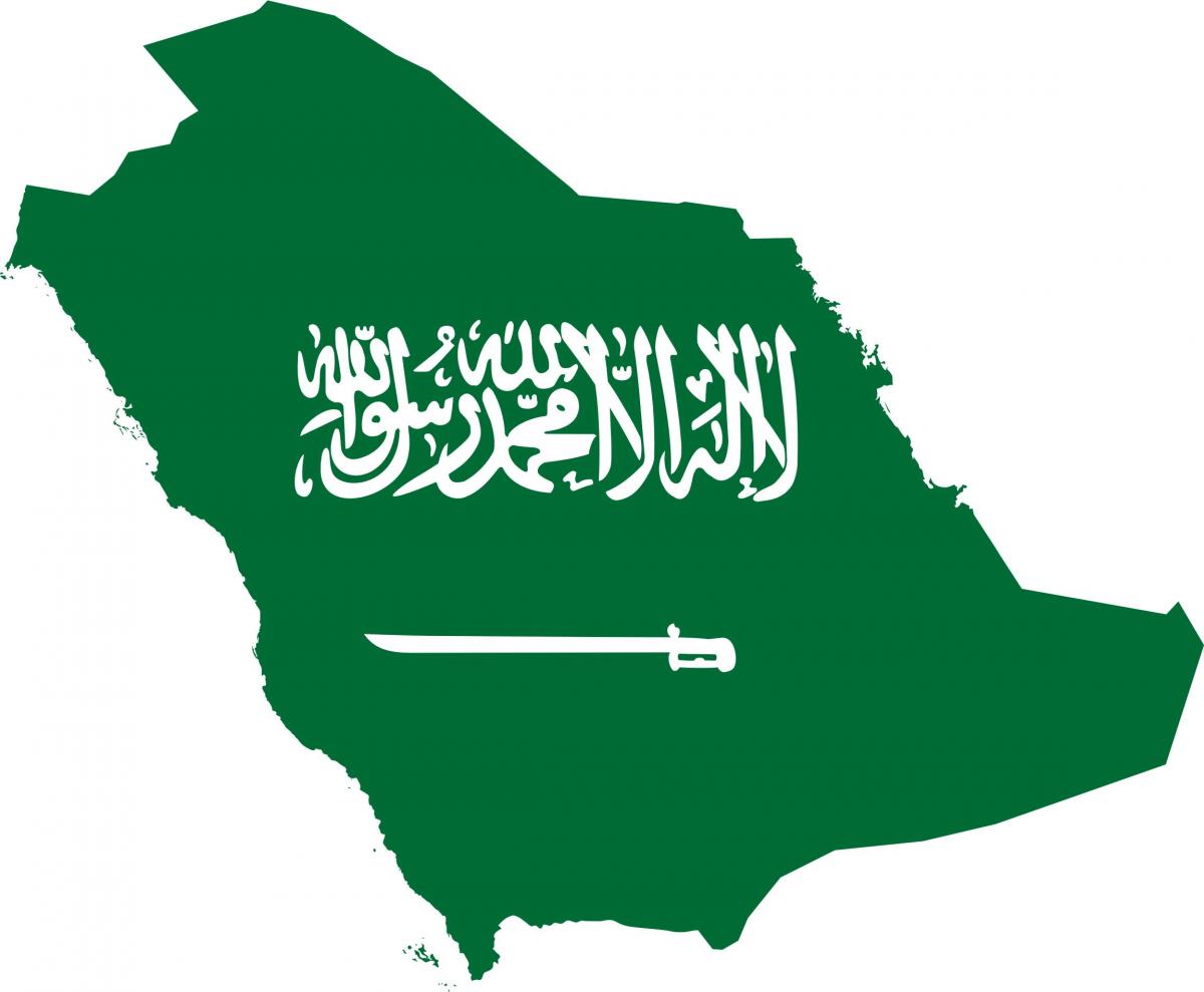 Suudi Arabistan haritası bayrak