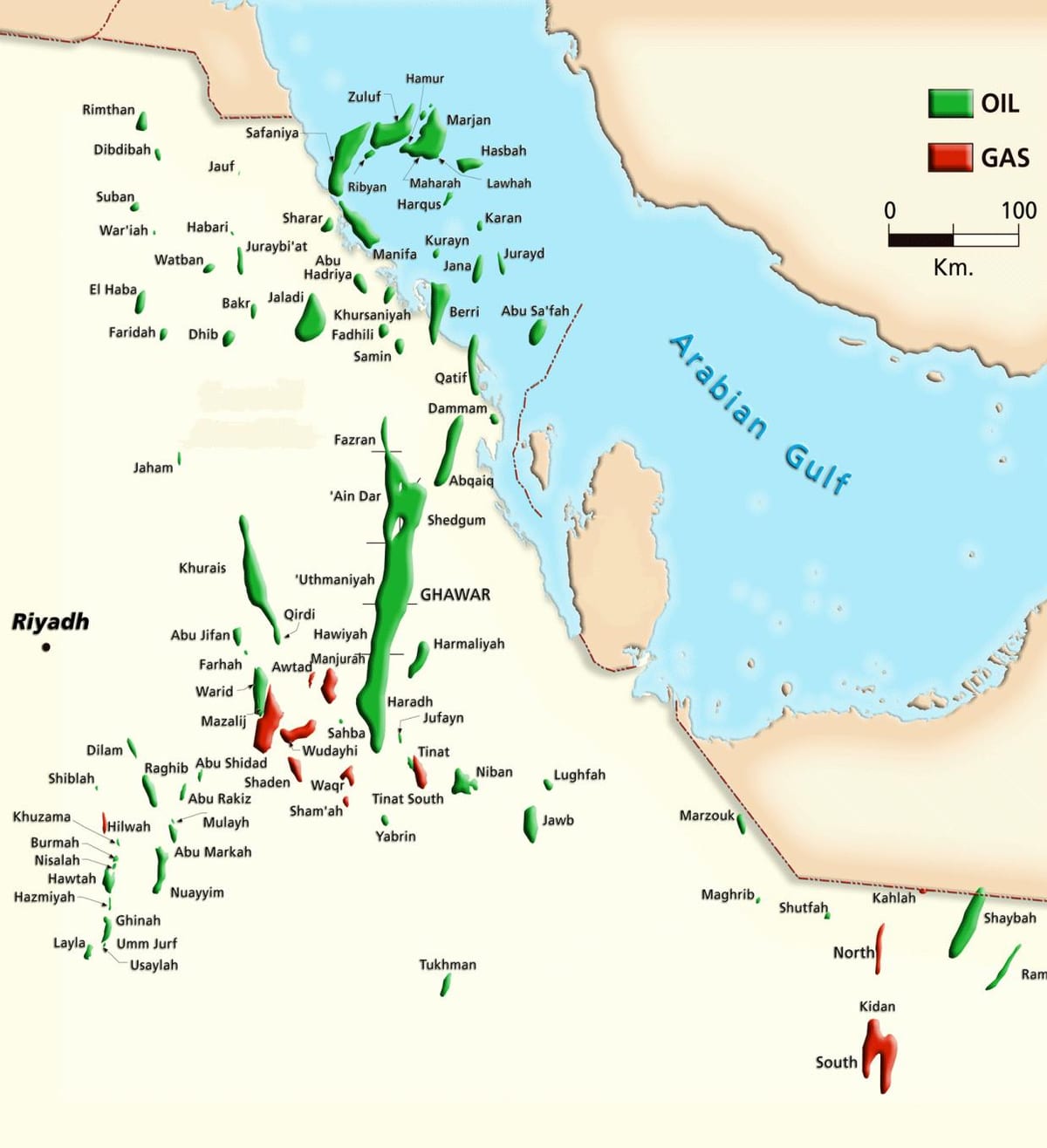 Manifa Suudi Arabistan haritası