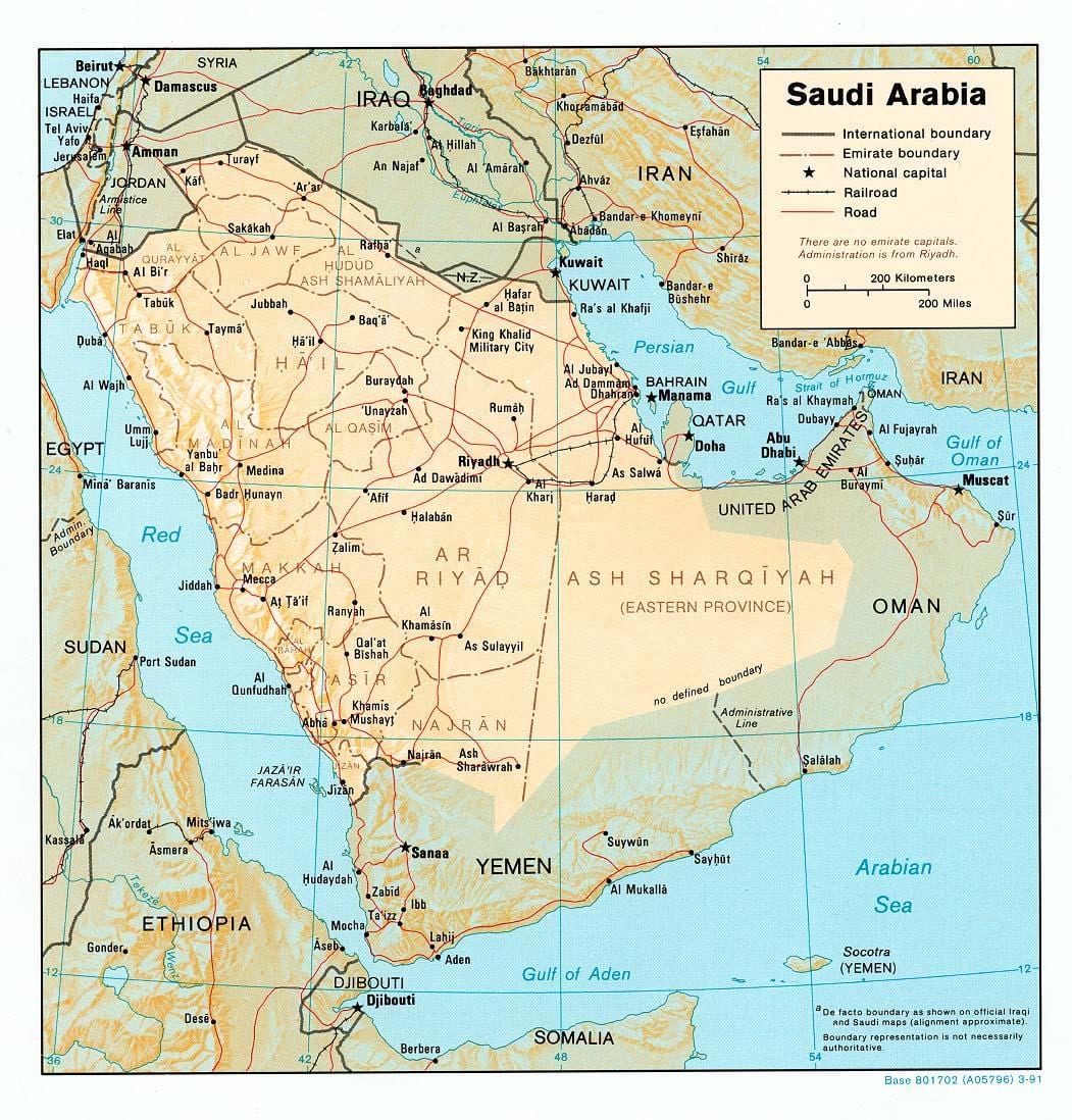 Suudi Arabistan harita hd
