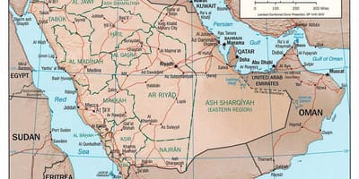 Suudi haritası şehirler ile karayolu ile Arabistan 