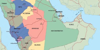 Suudi Arabistan haritası şehirler