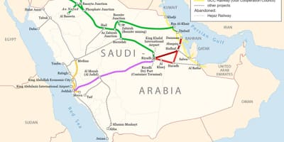 Suudi Arabistan demiryolu haritası