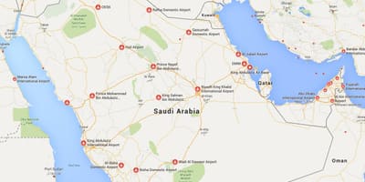 Suudi Arabistan havaalanları haritası
