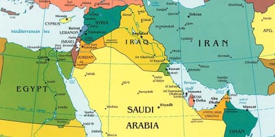 Harita Suudi Arabistan çevresindeki ülkeler