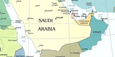 Suudi Arabistan Yarımadası haritası